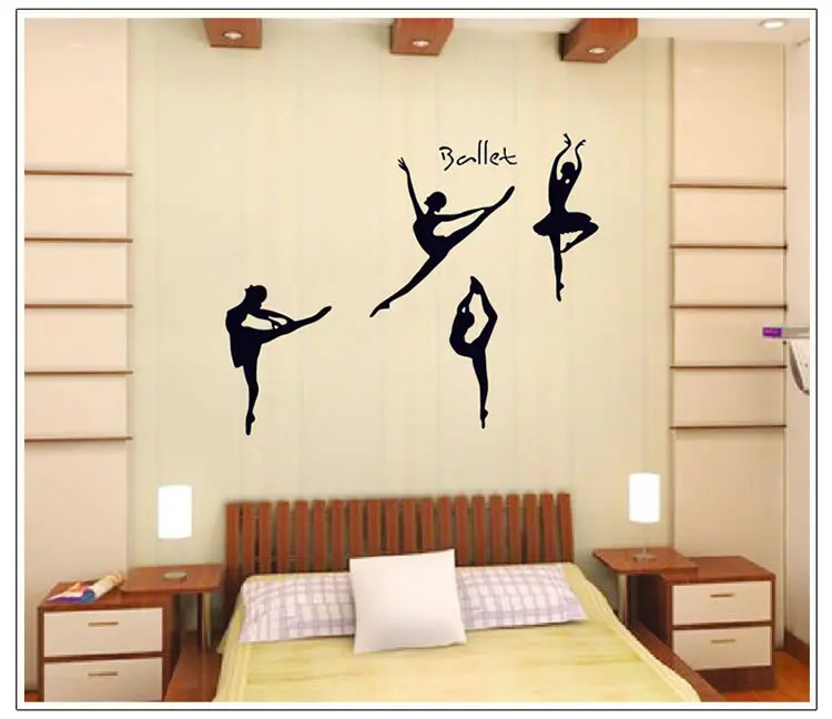 Танцевальные балерины DIY наклейки на стену Съемный ПВХ домашний художественный