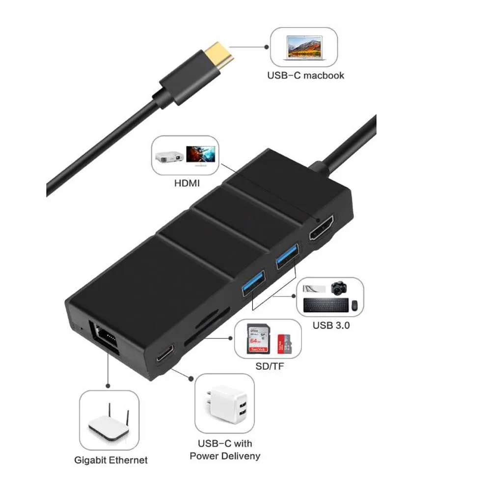 Портативный адаптер HDTV для телефонов Android и Windows usb хаб 3 0 Type C в HDMI концентратор USB