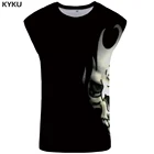 KYKU череп на бак, Черная мужская одежда, дьявольский жилет, майка-майка для бодибилдинга, майка без рукавов
