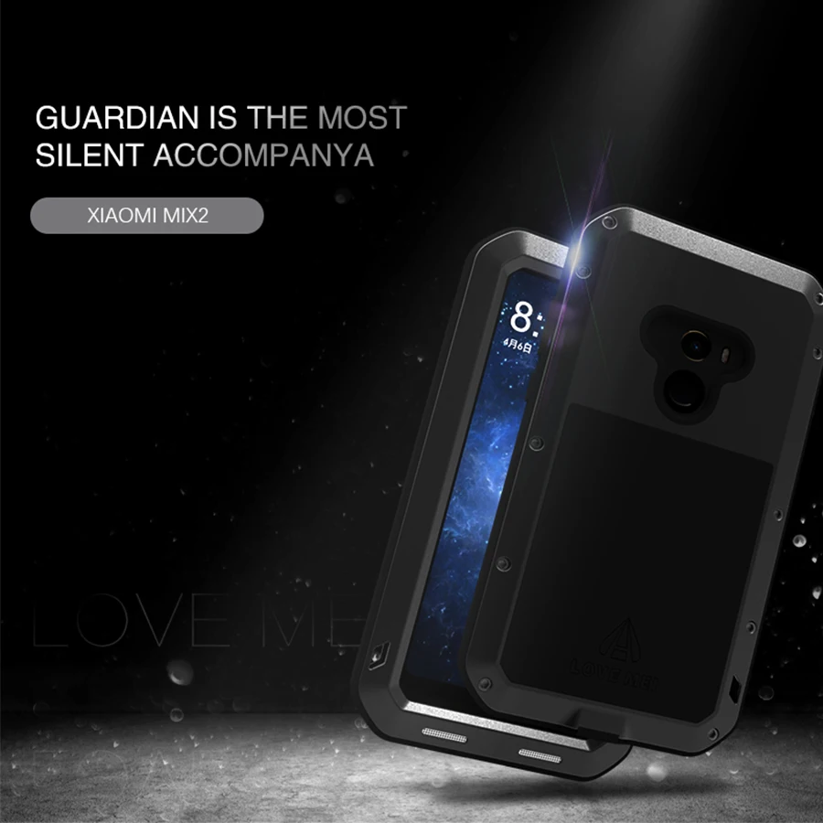 Брендовый чехол Love Mei для Xiaomi Mi MIX 2 металлический противоударный телефона MIX2