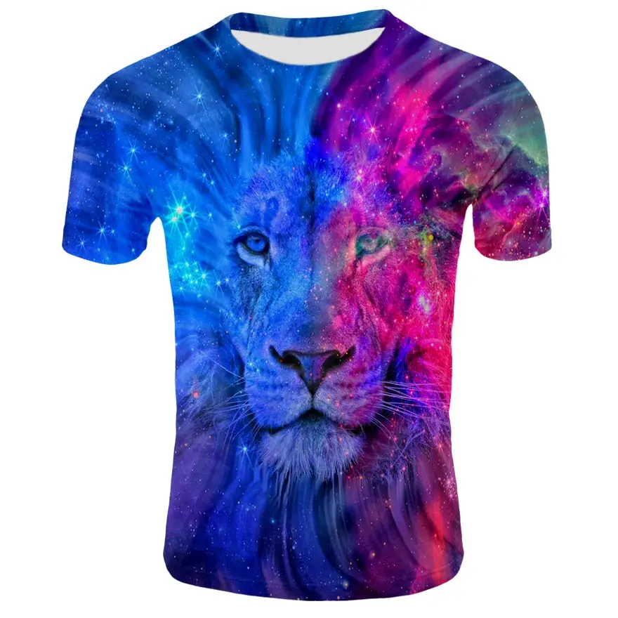 Мужская футболка с 3d принтом льва дизайнерская Стильная летняя брендовые топы