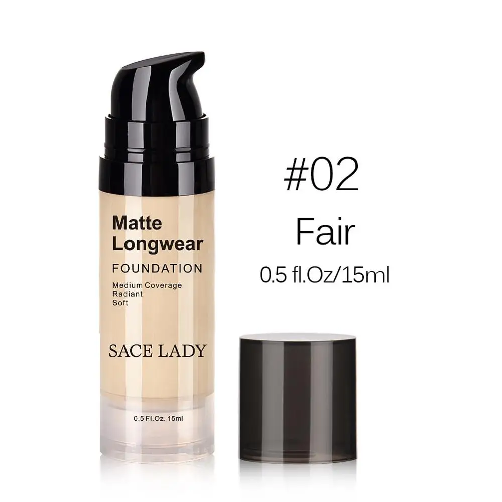 02 Fair SACE LADY тональный крем для лица база макияж профессиональный матовый макияж Жидкий консилер водонепроницаемый бренд натуральная косметика - Цвет: 02 Fair