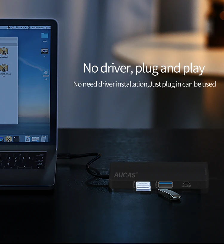 AUCAS 4 в 1 USB 3,0 концентратор адаптер Тип C к HDMI usb-хаб адаптер для MacBook Micro USB 3,0 док-конвертер аксессуары для ПК