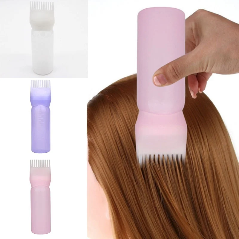 120ml Hair Styling Dye Liquid Filling Graduated Bottle Applicator with Brush Head Hairstyling Hairdressing Water Dispensing Tool | Красота и