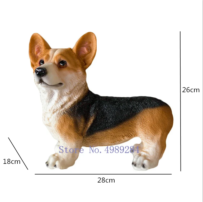 Garden courtyard Decorative ornaments Resin Simulated animal dog Corgi lovely Modern home decoration Display crafts artificial | Дом и сад