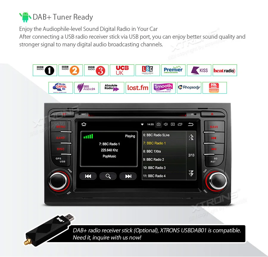 XTRONS " Android 8,1 радио Автомобильный GPS DVD плеер RCA RDS USB для Audi A4 S4 B6 B7/RS4 2002 2003 2004 2005 2006 2007 2008/Seat EXEO