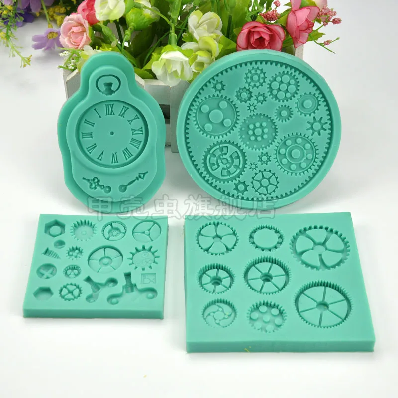 Стимпанк тема шестерни винт помадка торт Силиконовая форма промышленное