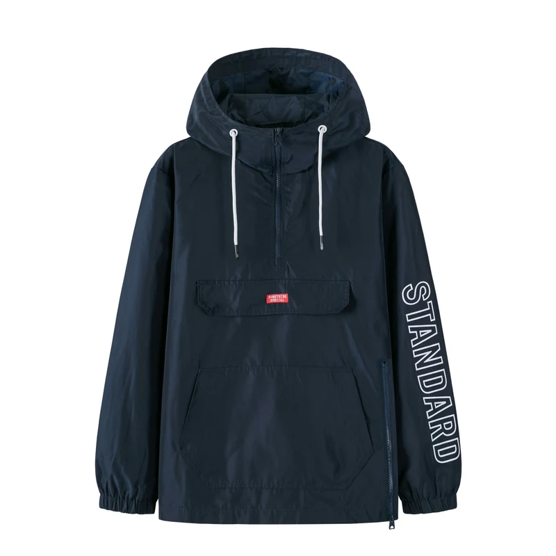 blue SEMIR мужская куртка с капюшоном на молнии, мужская спортивная куртка с капюшоном на шнурке, куртка с принтом, с карманом-кенгуру, на молнии сбоку, уличная одежда - Цвет: blue
