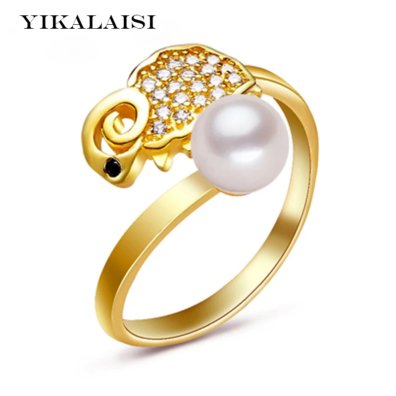 

YIKALAISI 2017 новое круглое кольцо из 100% натурального пресноводного жемчуга 6-7 мм, ювелирные изделия из стерлингового серебра 925 пробы, ювелирные ...