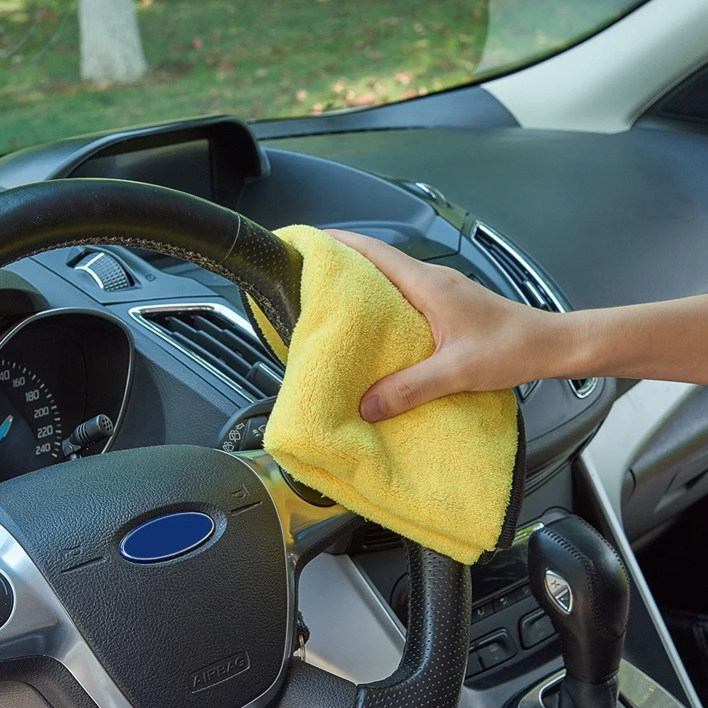 

10PCS Microfiber Car Cleaning Cloths Ultra Soft Buffing Wax Polish Towels Thick Car Wash Auto Detailing Towel