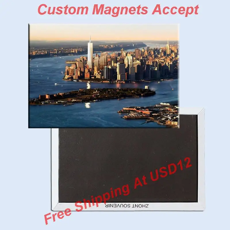 США путешествия Манхэттен Нью-Йорк прямоугольный металлический магнит на