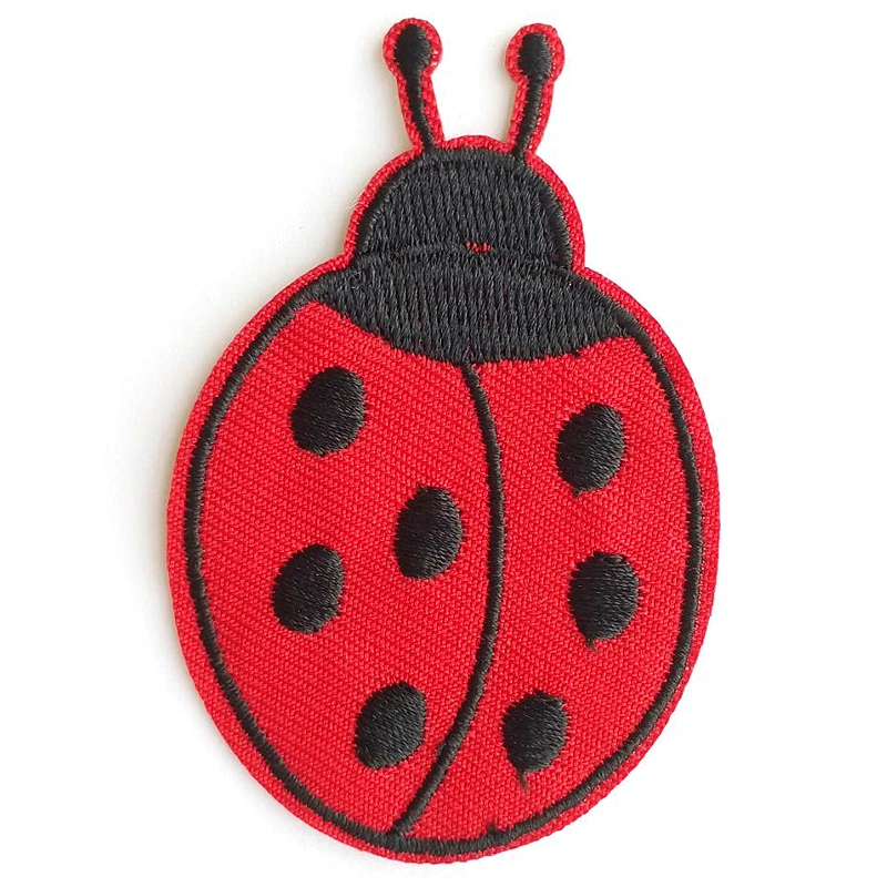 1 шт. вышитая нашивка в виде божьей коровки для одежды железная шитья аппликация