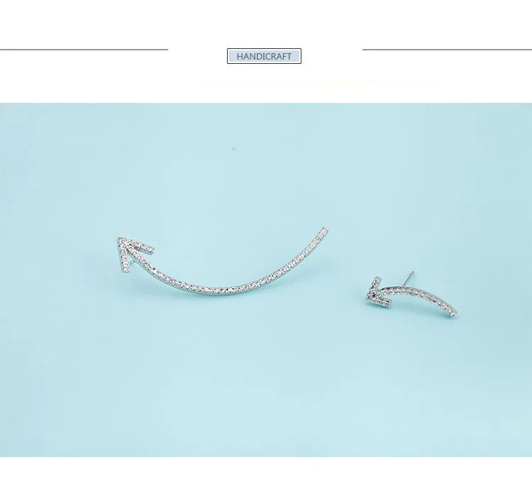 Luoteemi новые Love Jewelry Элегантный различных Размеры Серьги-гвоздики стрелка Форма длинные Аксессуары крышка уха мода для Для женщин