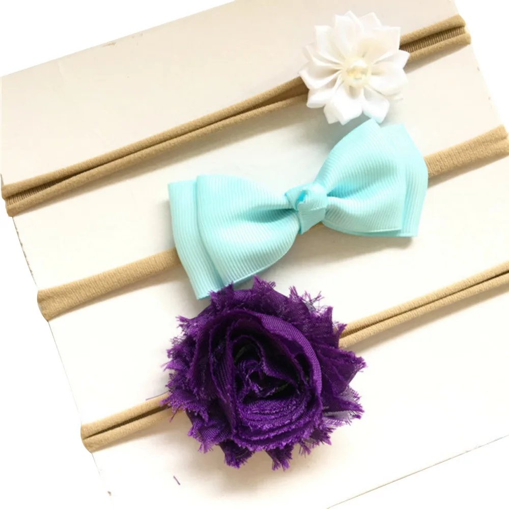 TELOTUNY baby girl headbands 3Pcs/set Kids Girl Baby Toddler Bowknot Headband Hair Band Headwear for girls headband 1019 | Детская