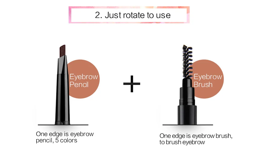5 цветов, автоматический карандаш для бровей, долговечный, водостойкий, Двойные головки, карандаши для бровей, Профессиональная Красота, макияж для глаз, набор инструментов
