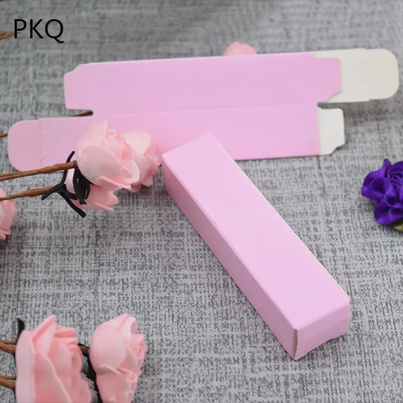 Розовый 2x2x8,5 см маленькая красочная картонная коробка с эфирным маслом, бутылка, бальзам для губ, бумажная упаковочная коробка, бумажная коробка для губной помады, Коробка 50 шт - Цвет: Розовый