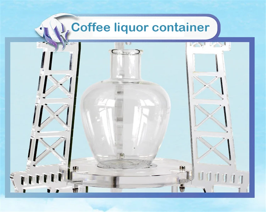 Лидер продаж капельная, для воды и льда башни моделирование сифон Кофе maker холодной Brew/капельного Кофе чайник 800 мл термостойкие Стекло для бариста