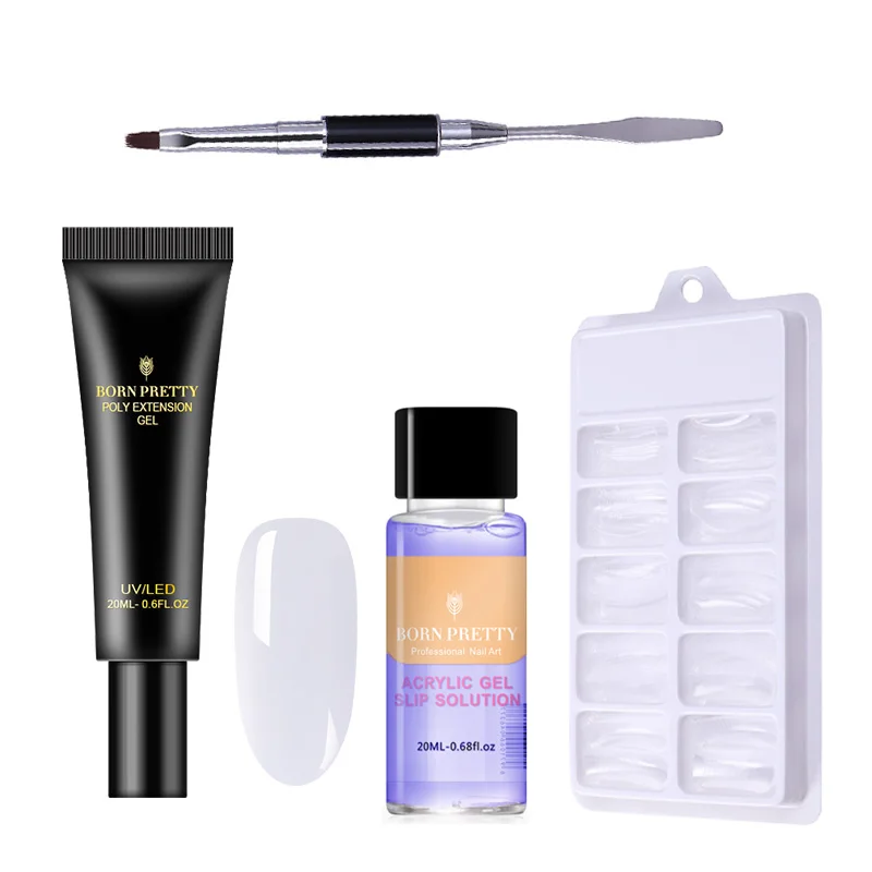 Set 7 От BORN PRETTY-4 шт./компл. розового, светло-бежевого цвета Quick Nail здания поли гель для ногтей комплект 20 мл желе строитель палец Удлинительный УФ-гель лак - Цвет: Set 7