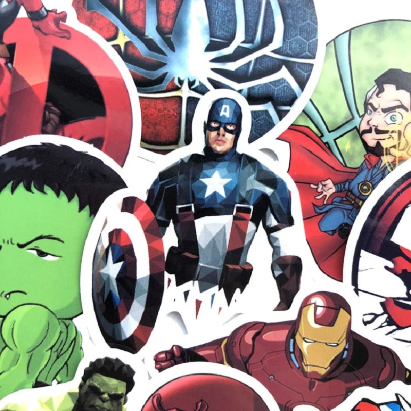 50 шт. мультфильм аниме супер герой Marvel DC чемодан наклейки Супермен Бэтмен