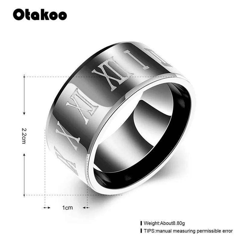Otakoo модное черное кольцо с римскими цифрами мужское крутое свадебное ювелирное