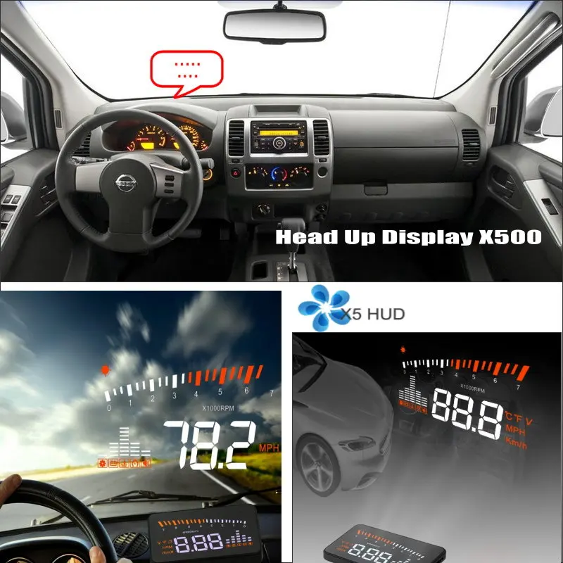 For Nissan Frontier GT-R Juke March Maxima Car HUD Head Up Display Auto Accessories Plug And Play Film Safe Driving Screen