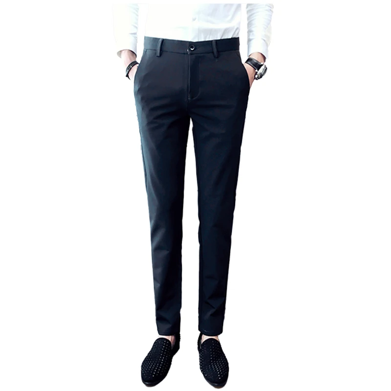 Брюки мужские однотонные деловые брендовые классические штаны для свадьбы пять