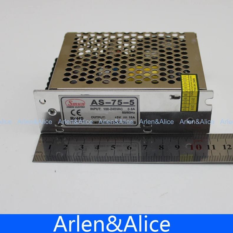 75 Вт 5 В 15 А маленький объем одиночный выход импульсный источник питания для