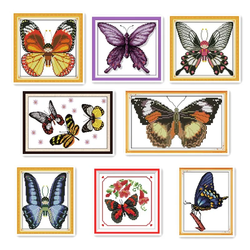 Различные красивые бабочки ручной работы вышитая фигура маленький размер