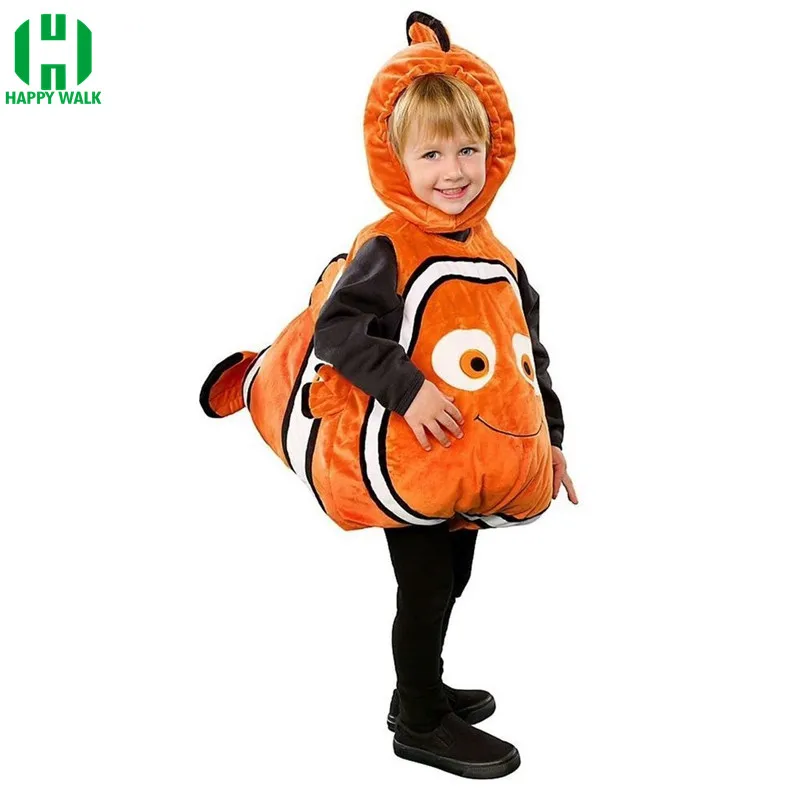 Роскошный Очаровательный детский костюм рыба-клоун Немо на Хэллоуин Рождество