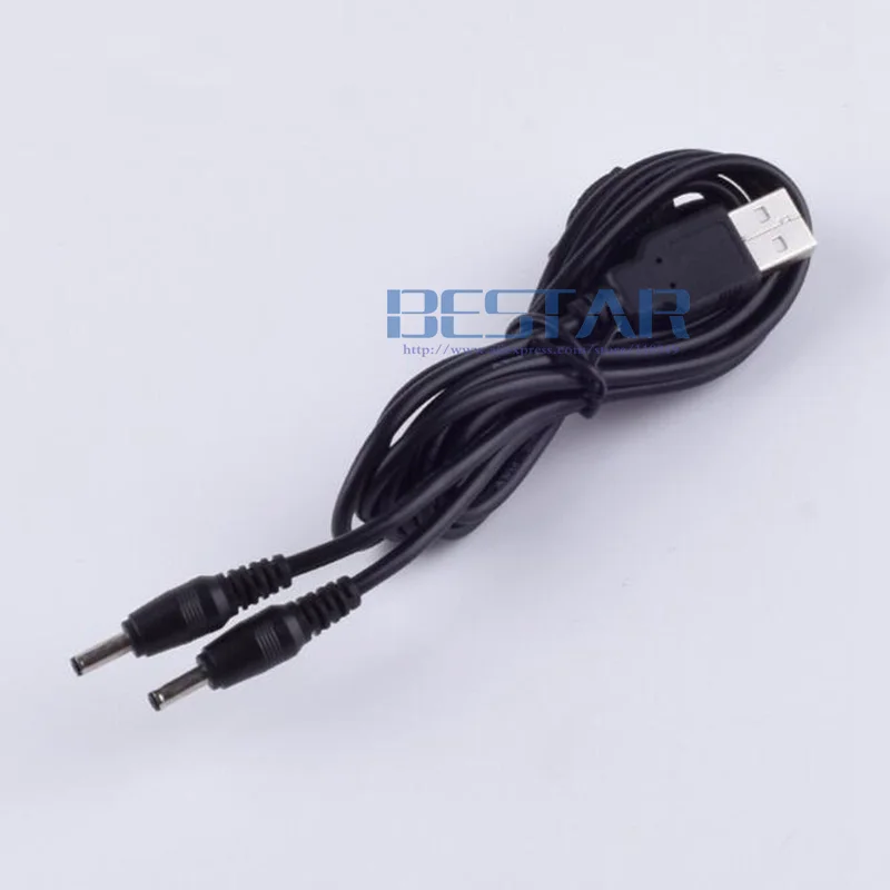 Черный выходной разъем питания постоянного тока 1 в 2 USB от A к двойному постоянный
