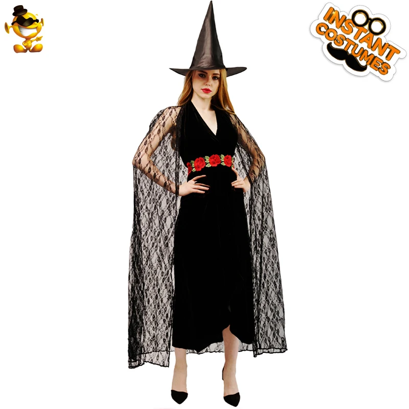 

DSPLAY Deluxe Witch Woman Halloween Party Costume New Design Fashionable Cosplay Cool Fancy Dress Carnival Sexy Stylish Outfits