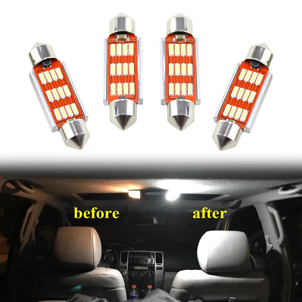 

4Pcs CANBUS-12SMD-4014 Non-Polar T11*41MM LED 12-24V Festoon CAR Auto Interior BULB