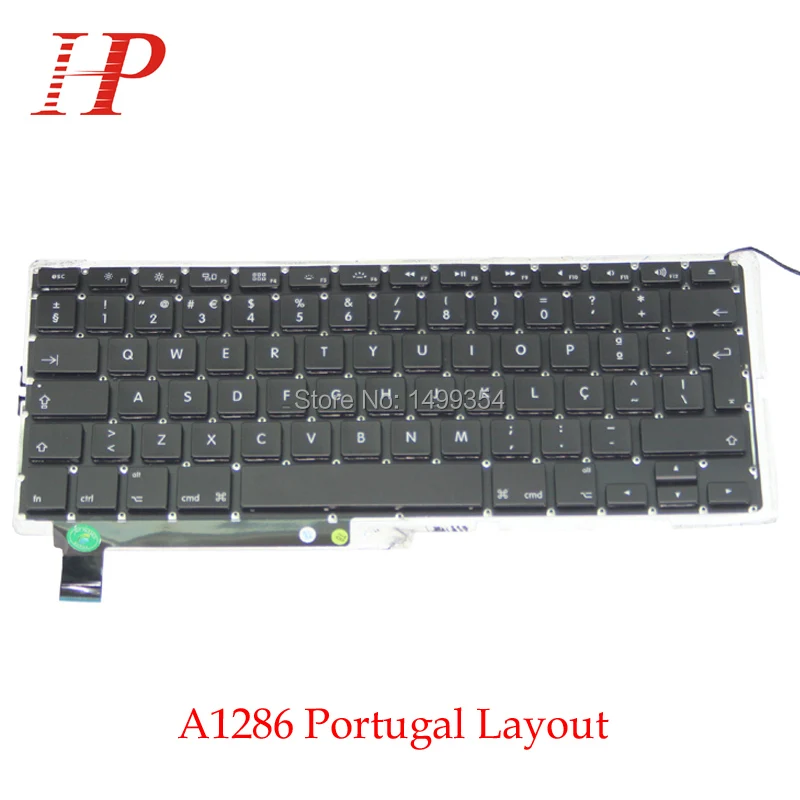 Подлинная A1286 португальский клавиатура с подсветкой для Apple Macbook Pro 15 ''A1286