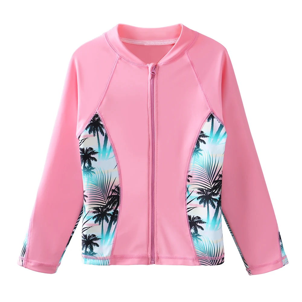 BAOHULU Sun Protection Print Swimsuit Girls Bikini Set UV Swimwear Kids Children Swimwear Long Sleeve Swimming Suits for Girl