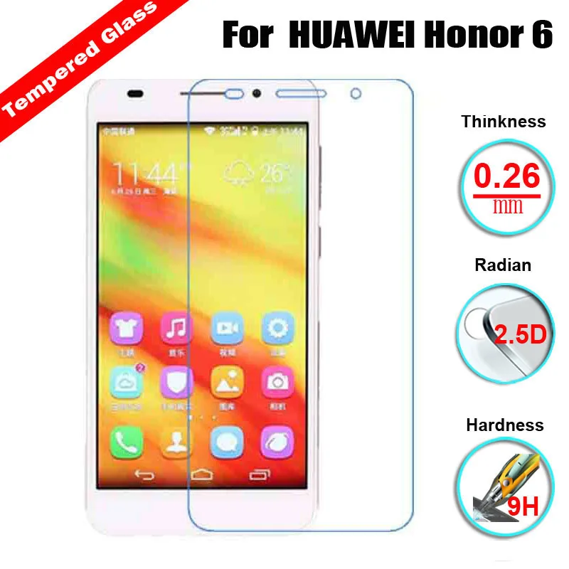 9H 2.5D Premium Tempered Glass Screen Protector Scratch-Resistant Anti-Shatter Clossy Protective Film For Huawei Honor 6 | Мобильные