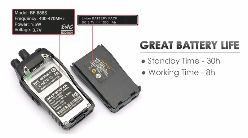 2 шт./лот BaoFeng BF-888S рация UHF двухстороннее радио baofeng 888s UHF 400-470 МГц 16CH портативный приемопередатчик с наушниками