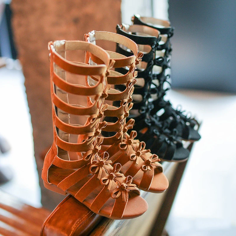 new shoes High Tops Toddler Baby Roman Sandals 2018 Kids Bowknot Gladiator Casual Shoes Summer Black Children Fashion Footwear | Детская