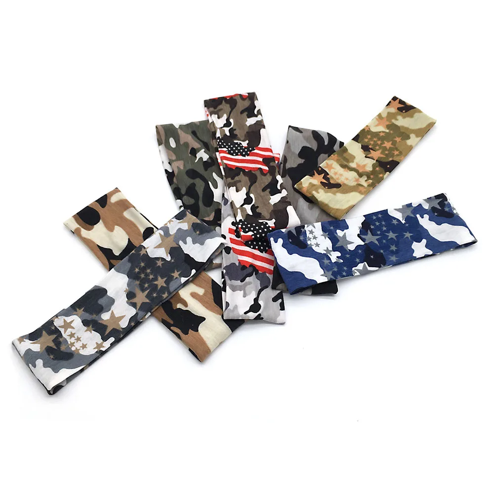 1 шт. спортивная лента для волос при занятиях йогой камуфляжная эластичная