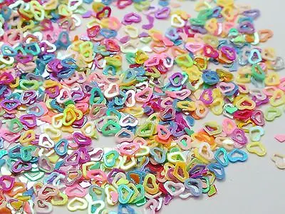 

50Gram Mixed Color Hollow Heart Sequins Loose Tiny 4X3mm Nail Art