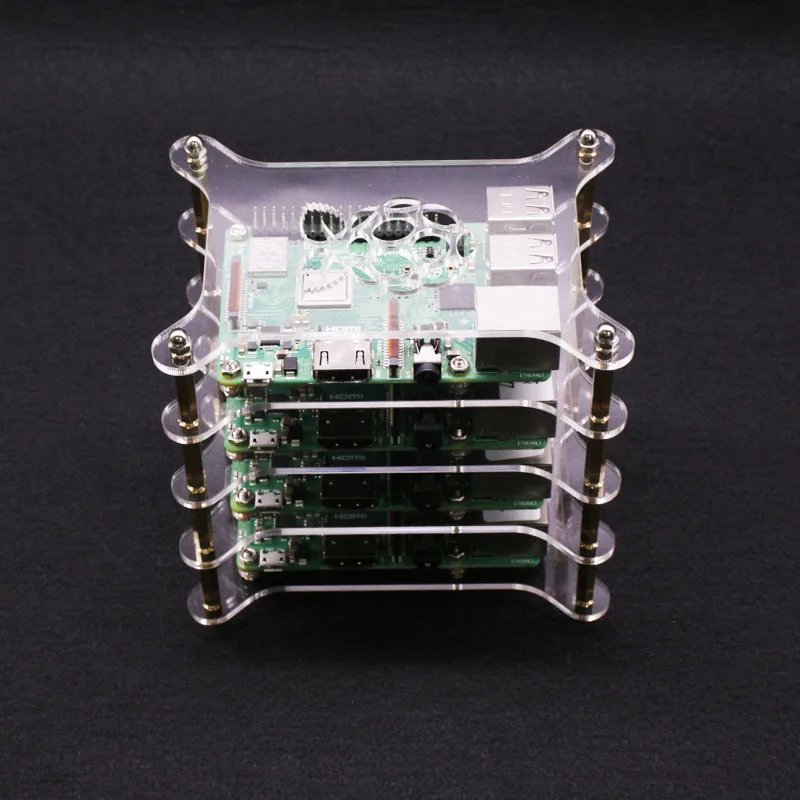 Кластерные корпуса акриловый ламинированный корпус адаптивный Raspberry pi 2B/3B/3b