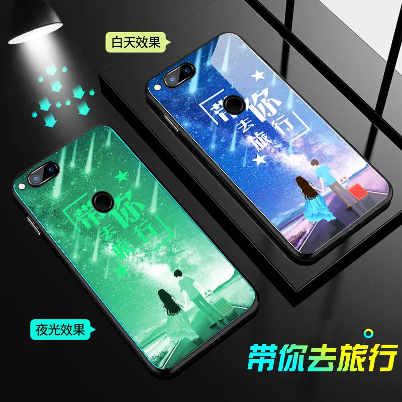 Чехол для huawei Honor 7X, чехол, светящаяся задняя крышка из закаленного стекла для huawei Honor 7A 7C Pro 8A, чехол, силиконовый чехол для телефона