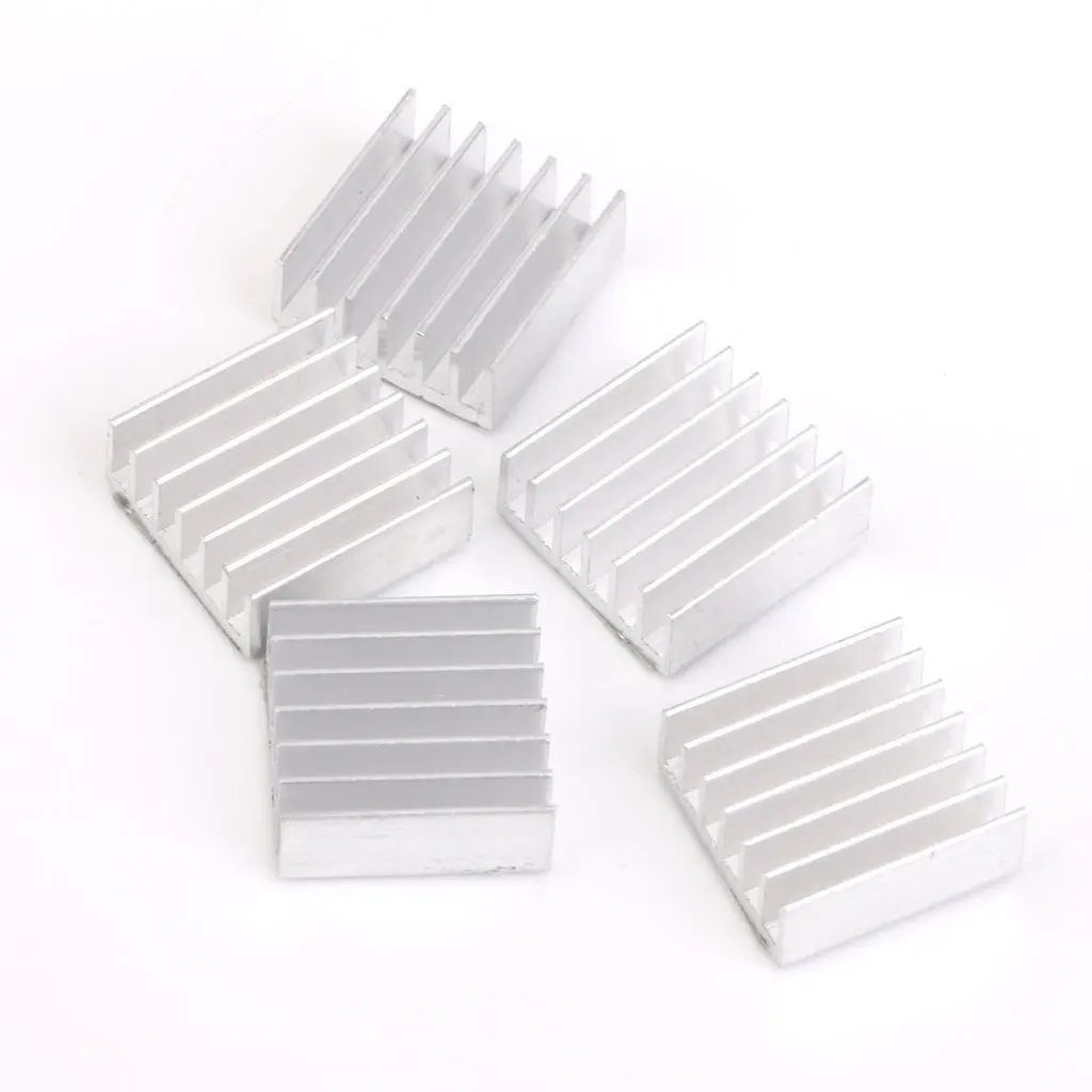 5 x кулер 14x14x5 мм алюминиевый радиатор гриль raspberry pie/Для FPGA/MCU silver|aluminium radiator|aluminium