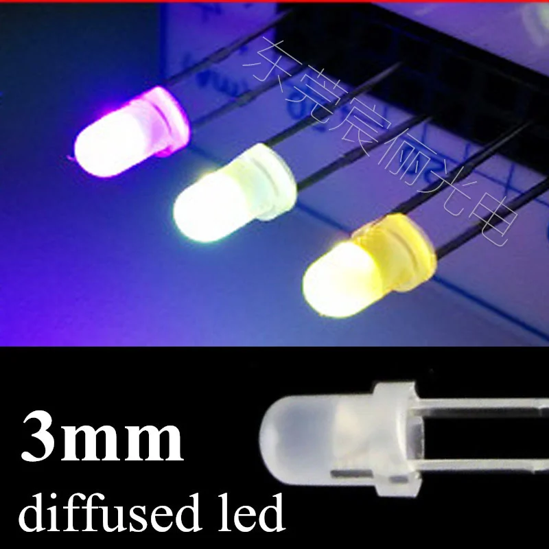 RGB изменение цвета 3 мм круглый dip led рассеянный автоматическая вспышка привело