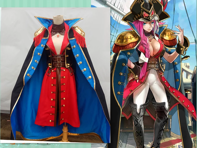 Аниме! Fate Grand Order FGO Francis Drake готический плащ Униформа карнавальный костюм на