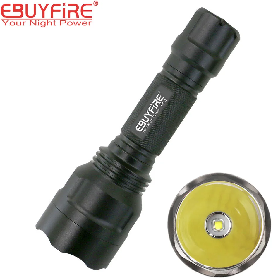 EBUYFIRE C8 L2 Flashlight * XML U2 LED lights leds light flash Tactical shock flashlight torch xml | Освещение