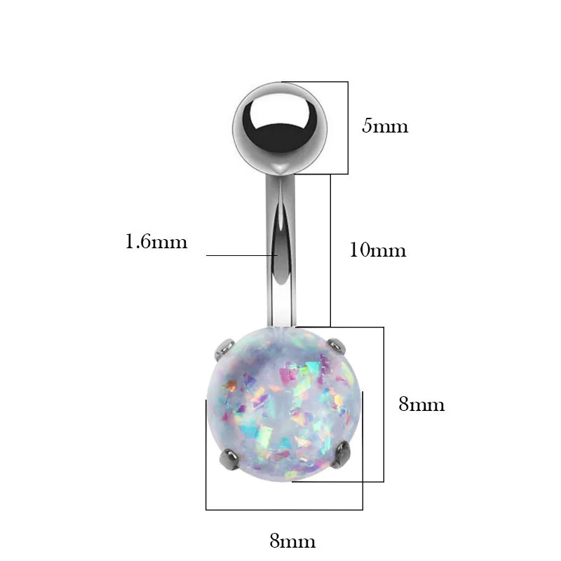 1 шт. кольцо для пупка с опалом и камнем|Украшения тела| |