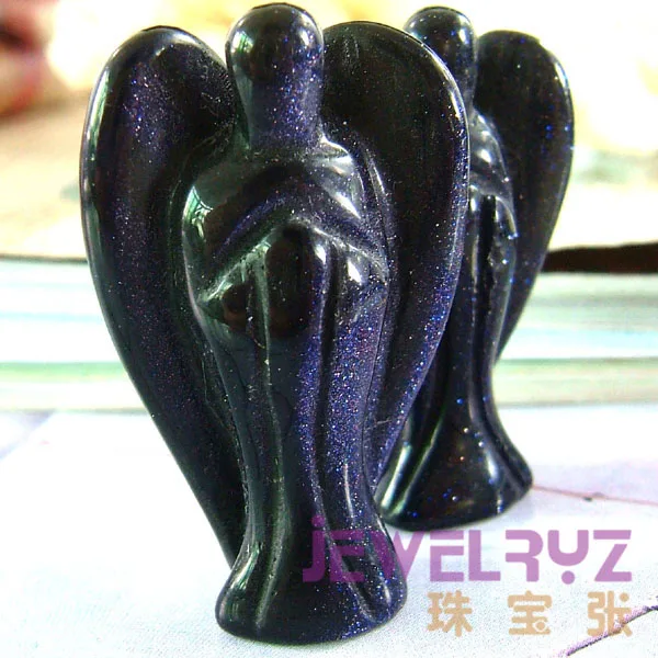 2020 Новое поступление натуральный красивый голубой золотой камень амулеты ангелы