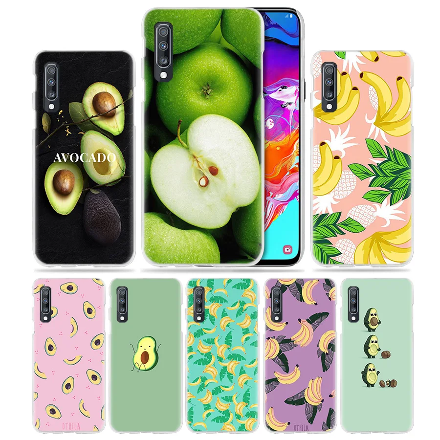 Принтом в виде бананов, авокадо чехол для samsung Galaxy A50 A70 A20e A60 A40 A30 A20 A10 A8 A6 плюс A9 A7 жесткий чехол для телефона из поликарбоната с Coque