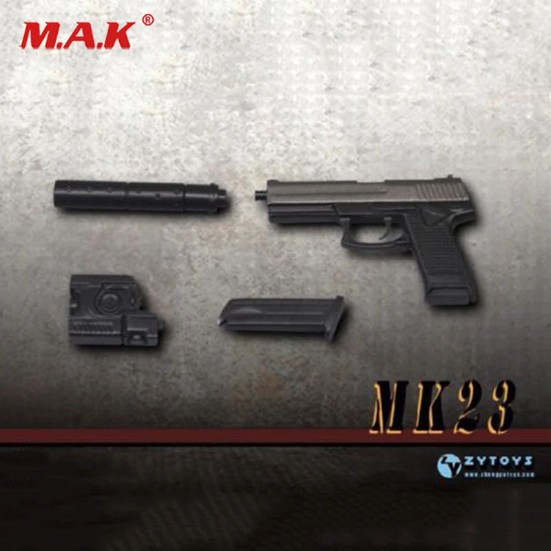 Модель пистолета MK23 SOCOM ZY2009D, масштаб 1/6, Миниатюрная игрушка для фигурки 12 дюймов
