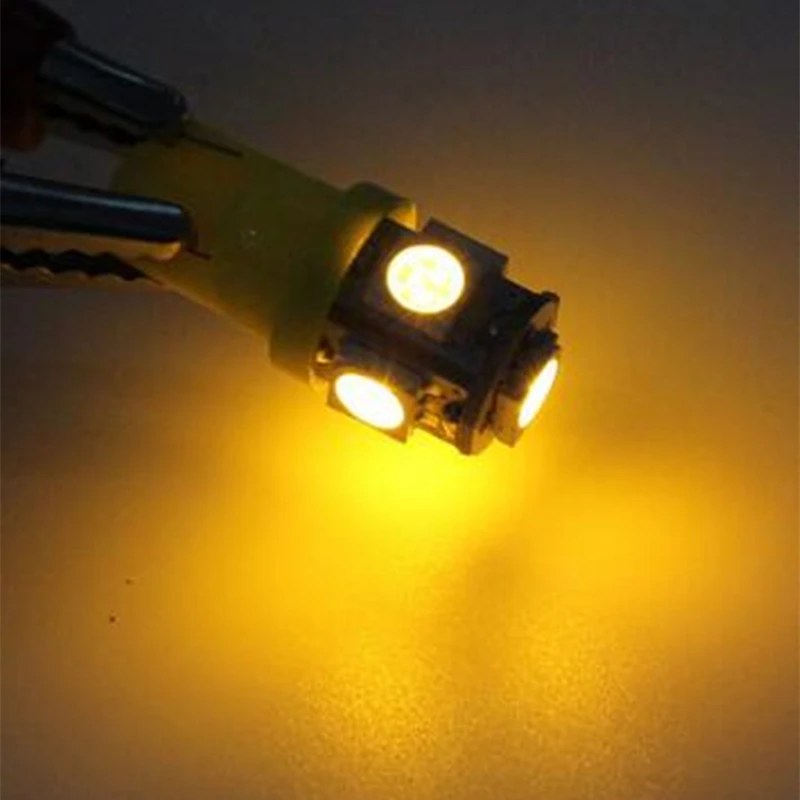 10 шт. светодиодный автомобильный DC 12v светильник T10 5050 5 SMD супер белый 194 168 w5w
